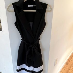Calvin Klein Black & Belted Wrap Dress